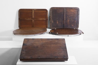 Lot 33 - A collection of oak and mahogany trays
