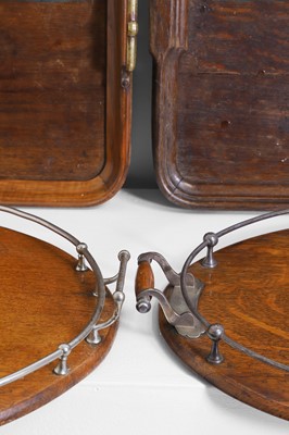 Lot 33 - A collection of oak and mahogany trays