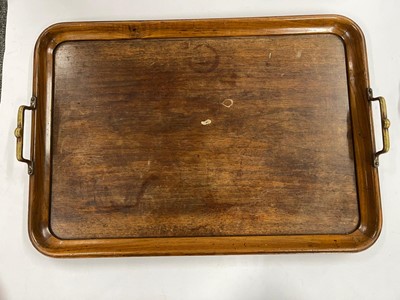 Lot 33 - A collection of oak and mahogany trays