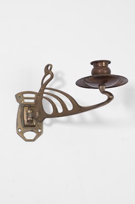 Lot 46 - A pair of Art Nouveau brass wall sconces