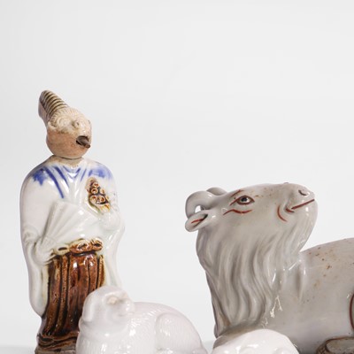 Lot 36 - A collection of Japanese Hirado ware porcelain okimono