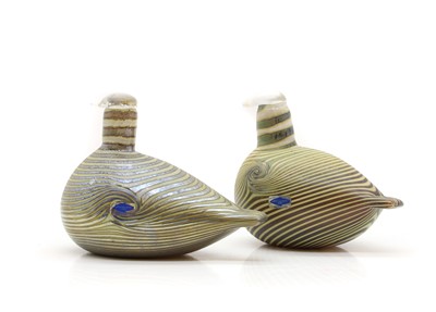 Lot 357 - A near pair of Nuutajärvi 'Alli' glass birds