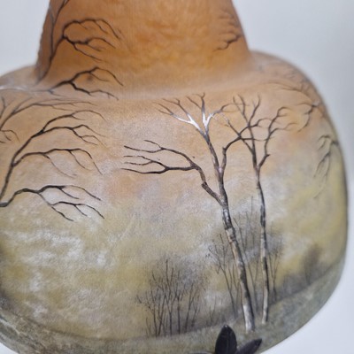 Lot 61 - A Daum 'Winter Landscape' lamp