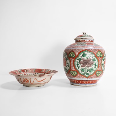 Lot 80 - A Chinese wucai jar