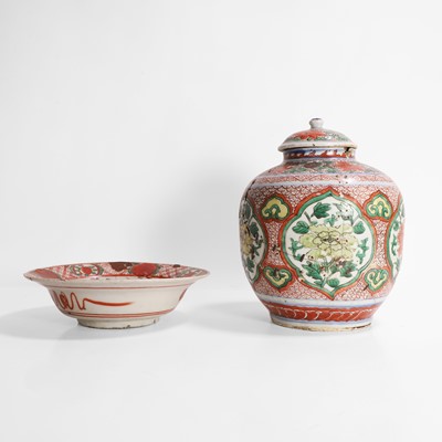 Lot 80 - A Chinese wucai jar
