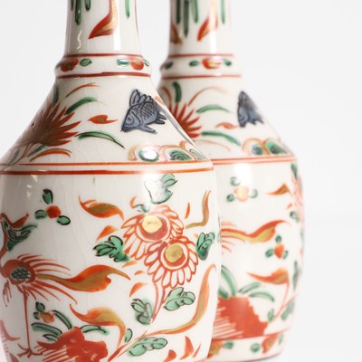 Lot 81 - A pair of Chinese wucai vases