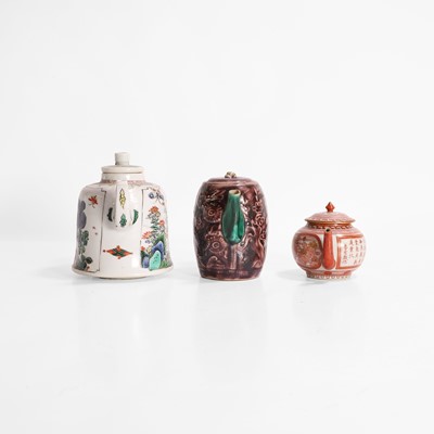Lot 84 - A collection of three Chinese and Japanese export teapots