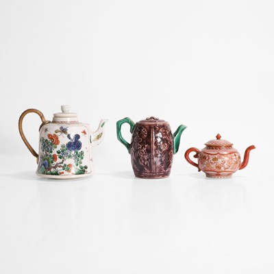 Lot 84 - A collection of three Chinese and Japanese export teapots
