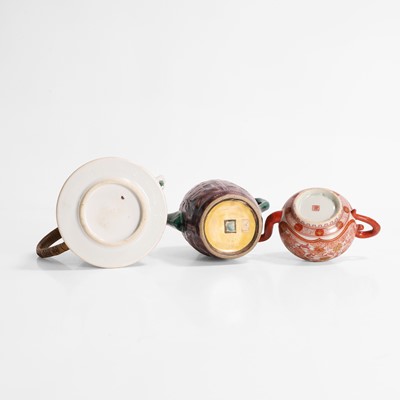 Lot 84 - A collection of three Chinese and Japanese export teapots