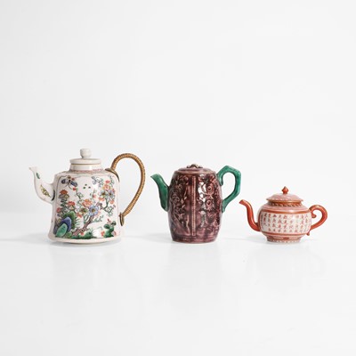 Lot 84 - A collection of three Chinese and Japanese export teapots