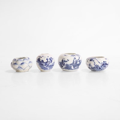 Lot 129 - A collection of four Chinese blue and white water pots