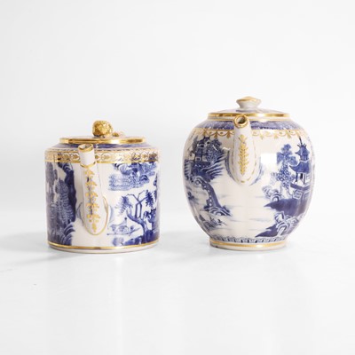 Lot 124 - Two Chinese export blue and white teapots