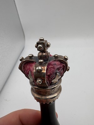 Lot 13 - A Victorian ebony and silver mounted tipstaff