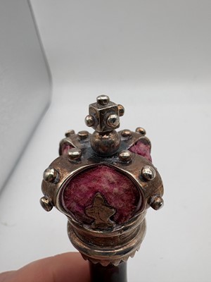 Lot 13 - A Victorian ebony and silver mounted tipstaff