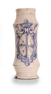 Lot 106 - A tin-glazed stoneware albarello