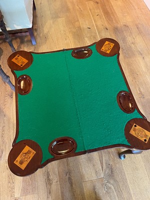 Lot 345 - A mahogany and marquetry card table