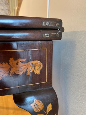Lot 345 - A mahogany and marquetry card table