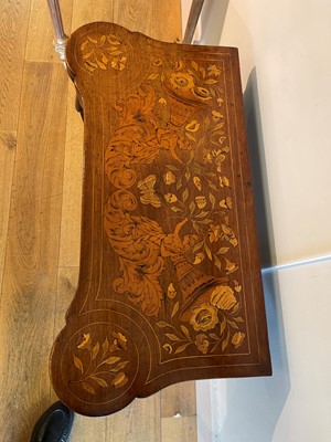 Lot 345 - A mahogany and marquetry card table