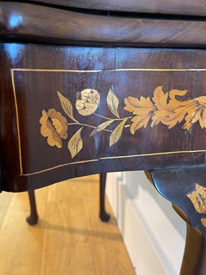 Lot 345 - A mahogany and marquetry card table