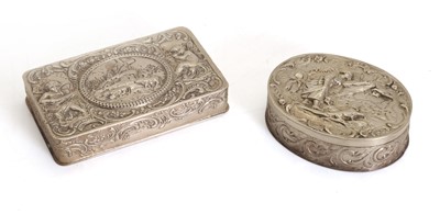 Lot 35 - A silver snuff box, and a German silver box