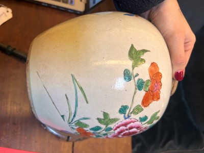 Lot 52 - A Chinese famille rose ginger jar