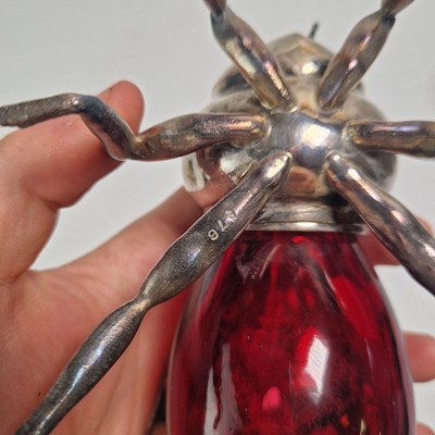 Lot 110 - Two silver-plated and glass preserve pots