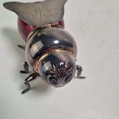 Lot 108 - A silver-plated and glass preserve pot