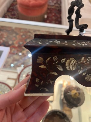 Lot 373 - A rosewood, tortoiseshell, mother-of-pearl and ivory desk stand