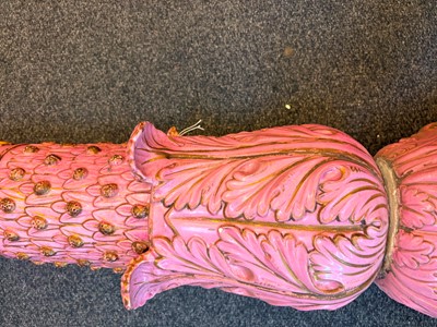 Lot 69 - A pink glazed stoneware pedestal by Copeland, late Spode
