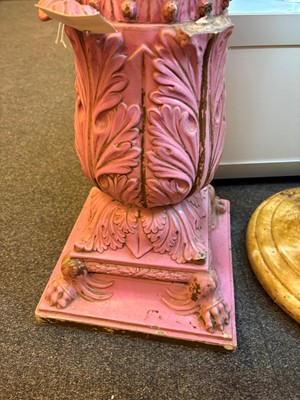 Lot 69 - A pink glazed stoneware pedestal by Copeland, late Spode
