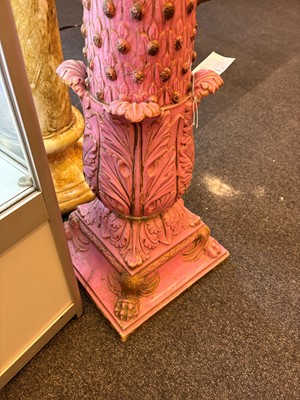 Lot 69 - A pink glazed stoneware pedestal by Copeland, late Spode