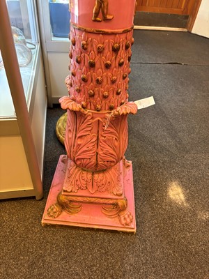 Lot 69 - A pink glazed stoneware pedestal by Copeland, late Spode