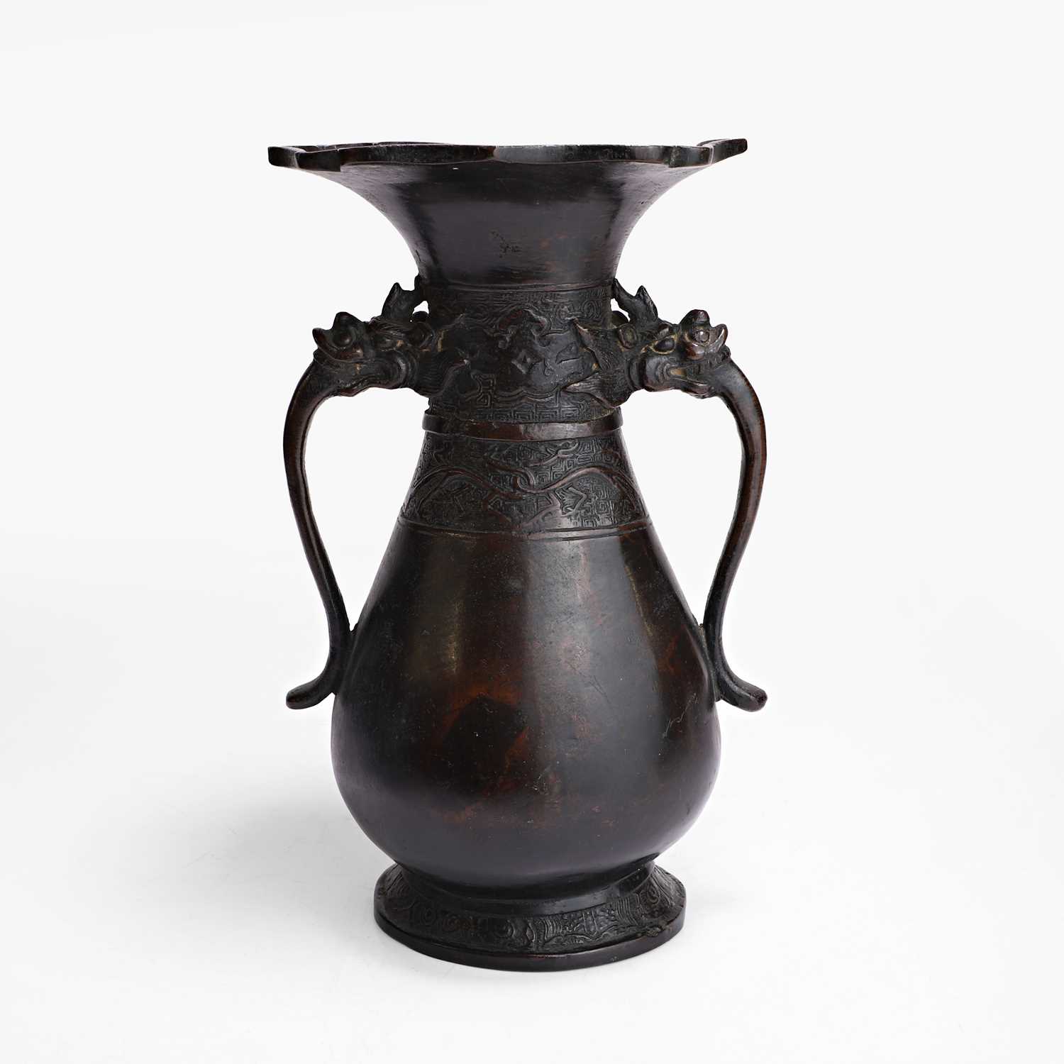Lot 78 - A Chinese bronze two-handled vase
