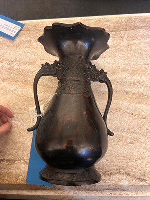Lot 78 - A Chinese bronze two-handled vase