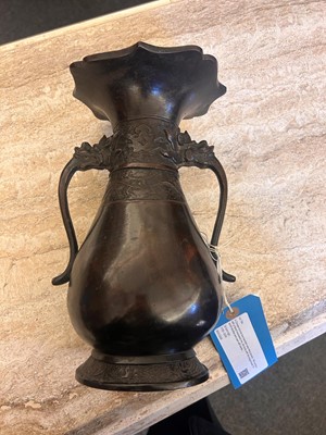 Lot 78 - A Chinese bronze two-handled vase