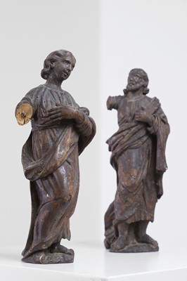 Lot 311 - A pair of baroque carved limewood figures
