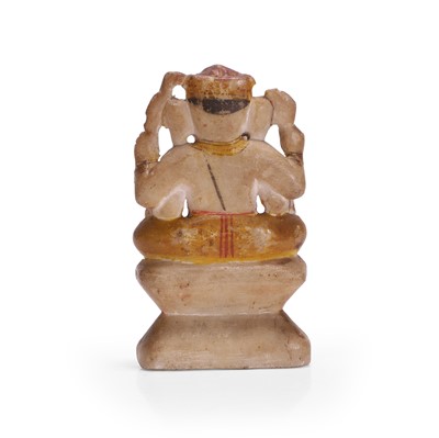 Lot 72 - An Indian polychrome painted alabaster figure of Ganesh