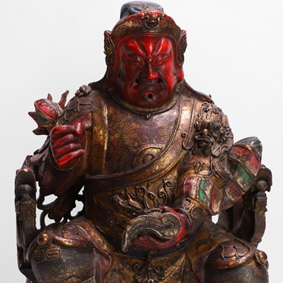 Lot 67 - A Chinese gilt lacquered wood carving
