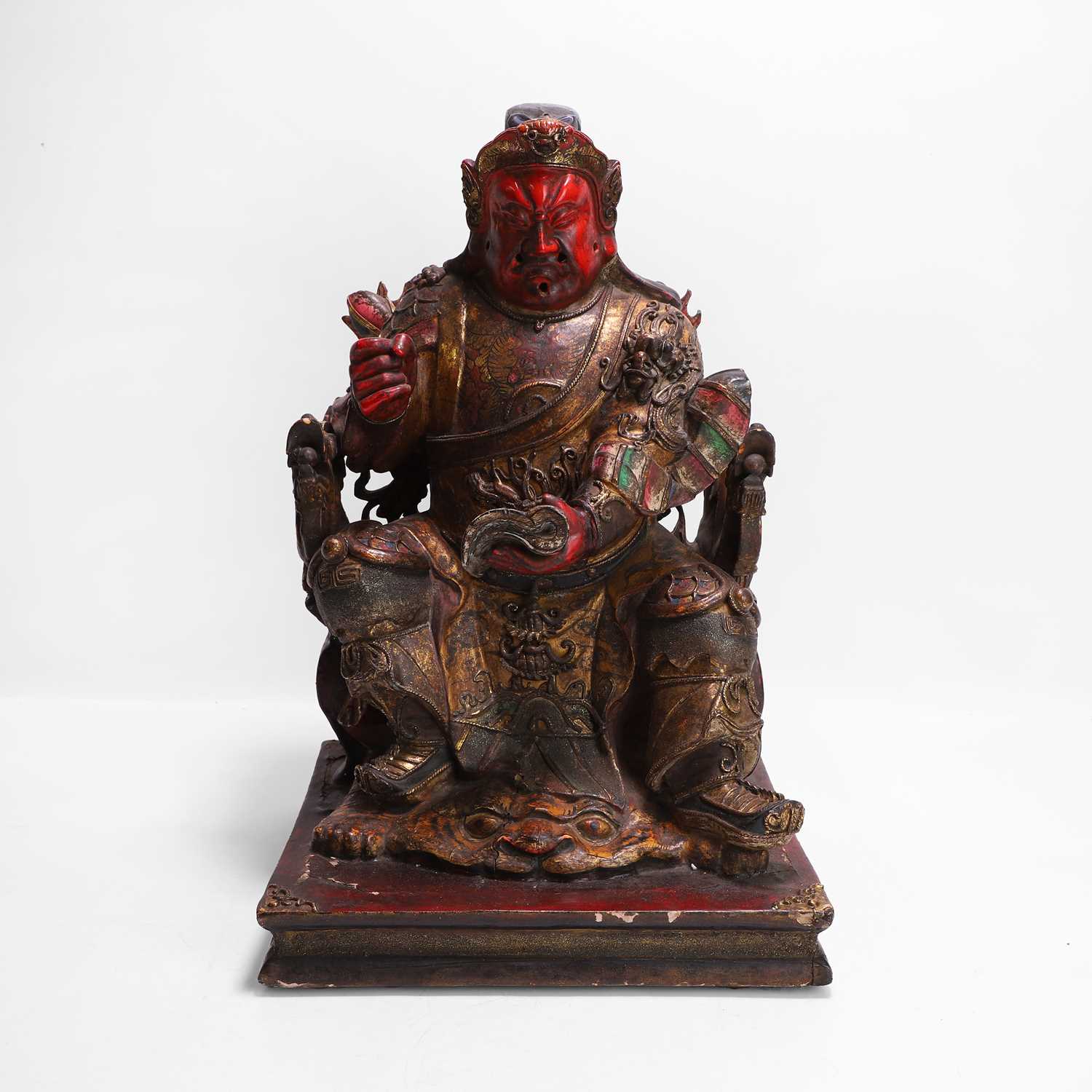 Lot 67 - A Chinese gilt lacquered wood carving