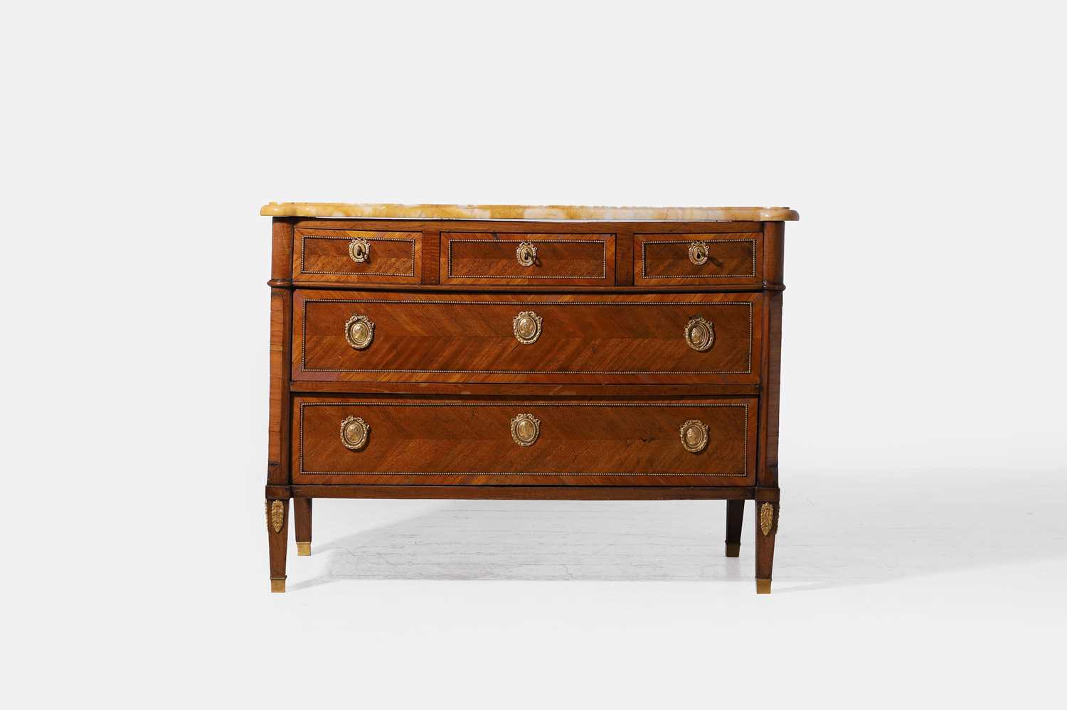 Lot 605 - A Louis XVI mahogany and tulipwood commode