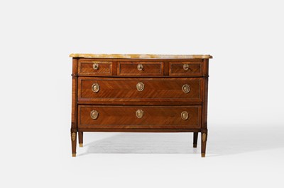 Lot 605 - A Louis XVI mahogany and tulipwood commode