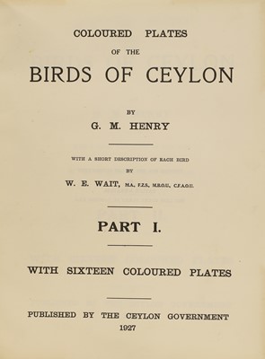 Lot 103 - 1- Hume and Marshall: The Game Birds of India, Burmah, and Ceylon, 3 Vols.
