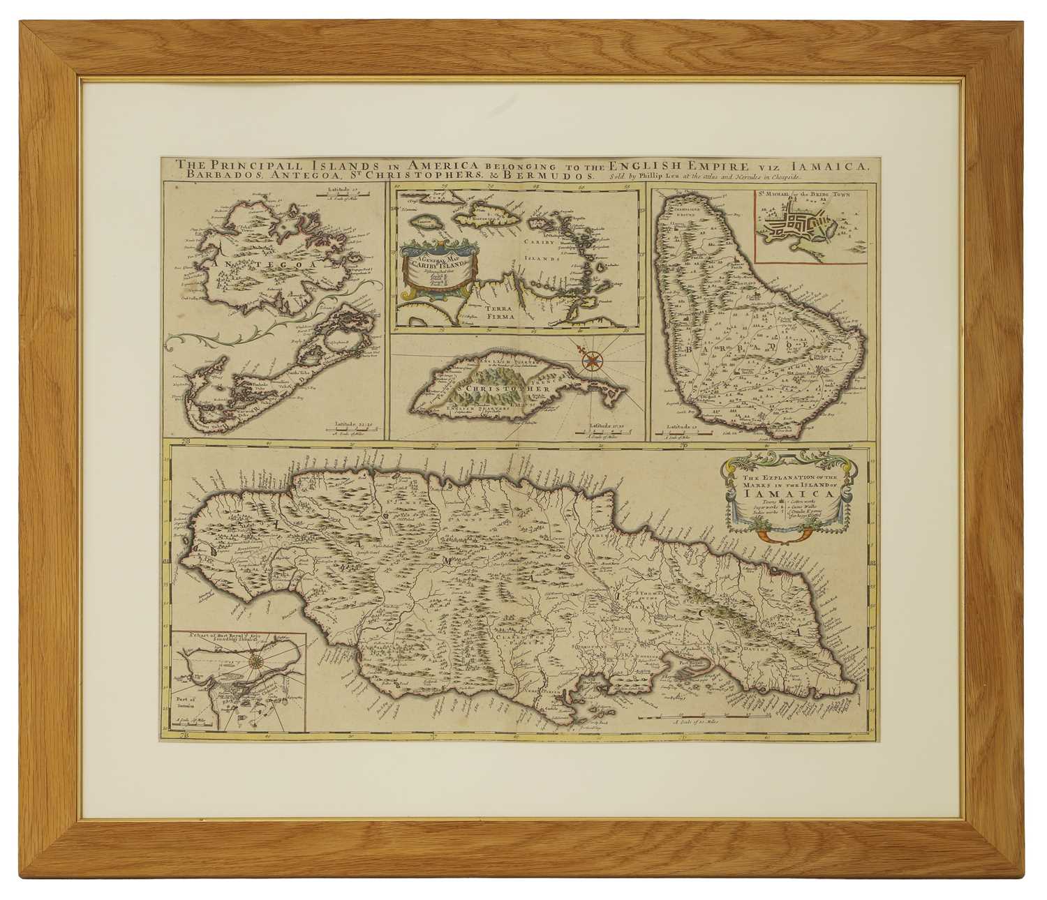 Lot 11 - Philip Lea: The Principall Islands in America belonging to the English Empire.