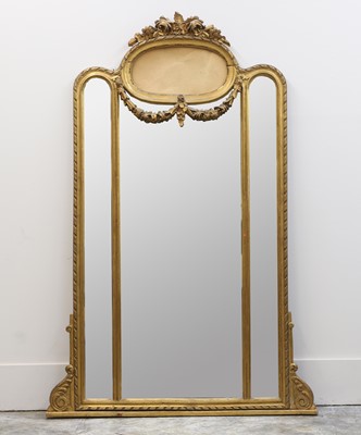 Lot 494A - A giltwood overmantel mirror