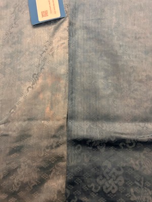 Lot 63 - A Chinese ladies' blue silk embroidered summer robe