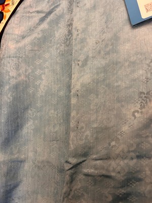 Lot 63 - A Chinese ladies' blue silk embroidered summer robe