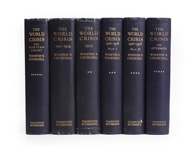 Lot 155 - Five vols Signed: CHURCHILL, Winston S: The World Crisis 1911-1914, 6 Vols.
