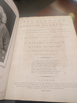 Lot 74 - 'A Dictionary of the English Language in which the Words are Deduced from their Originals'