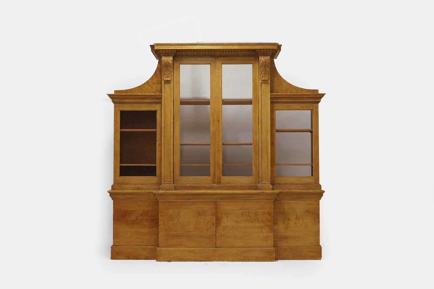 Lot 502 - A large George II-style painted wooden library bookcase