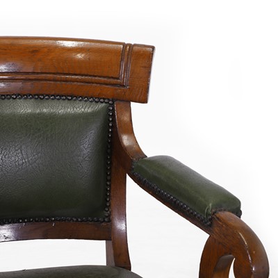 Lot 40 - A pair of early Victorian oak carver or desk chairs